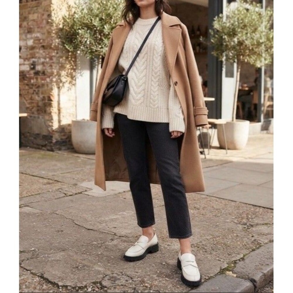 Ash Genial ivory Leather Chunky Lug Sole Penny Loafers Shoes Women Sz-9 40